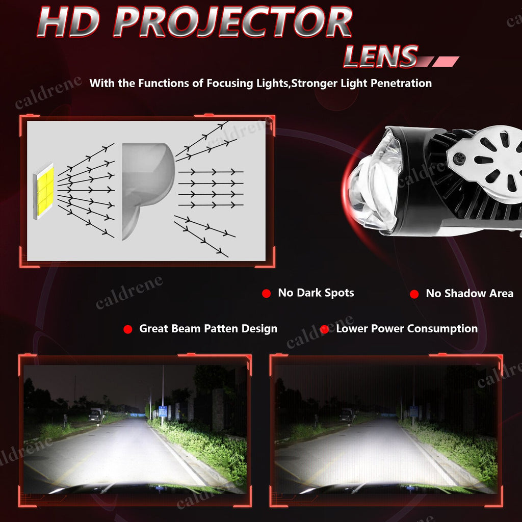 H4 9003 Bi-LED Projector Motorcycle Headlight Bulbs, 2 Pack – view 7