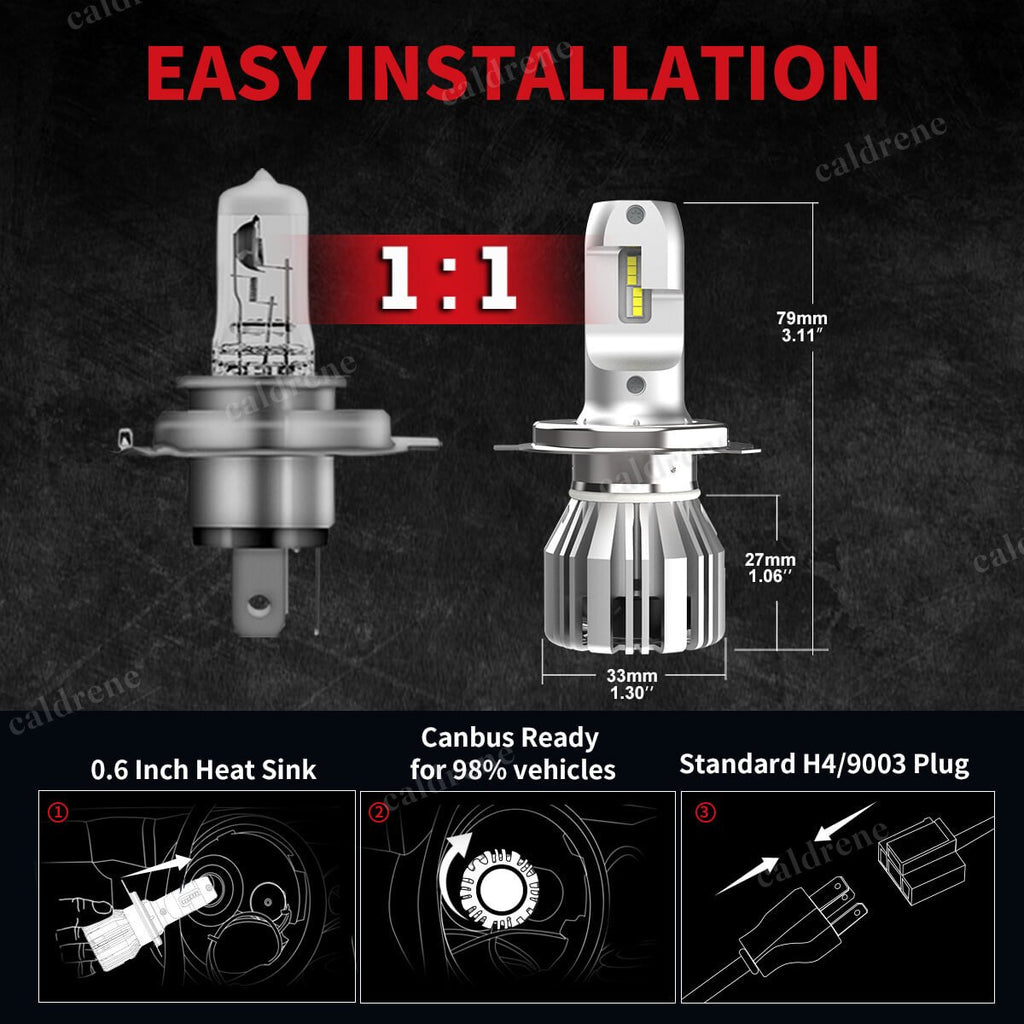 H4 9003 LED Headlight Bulbs High Low Beam Anti-Glare, 2 Pack – view 7