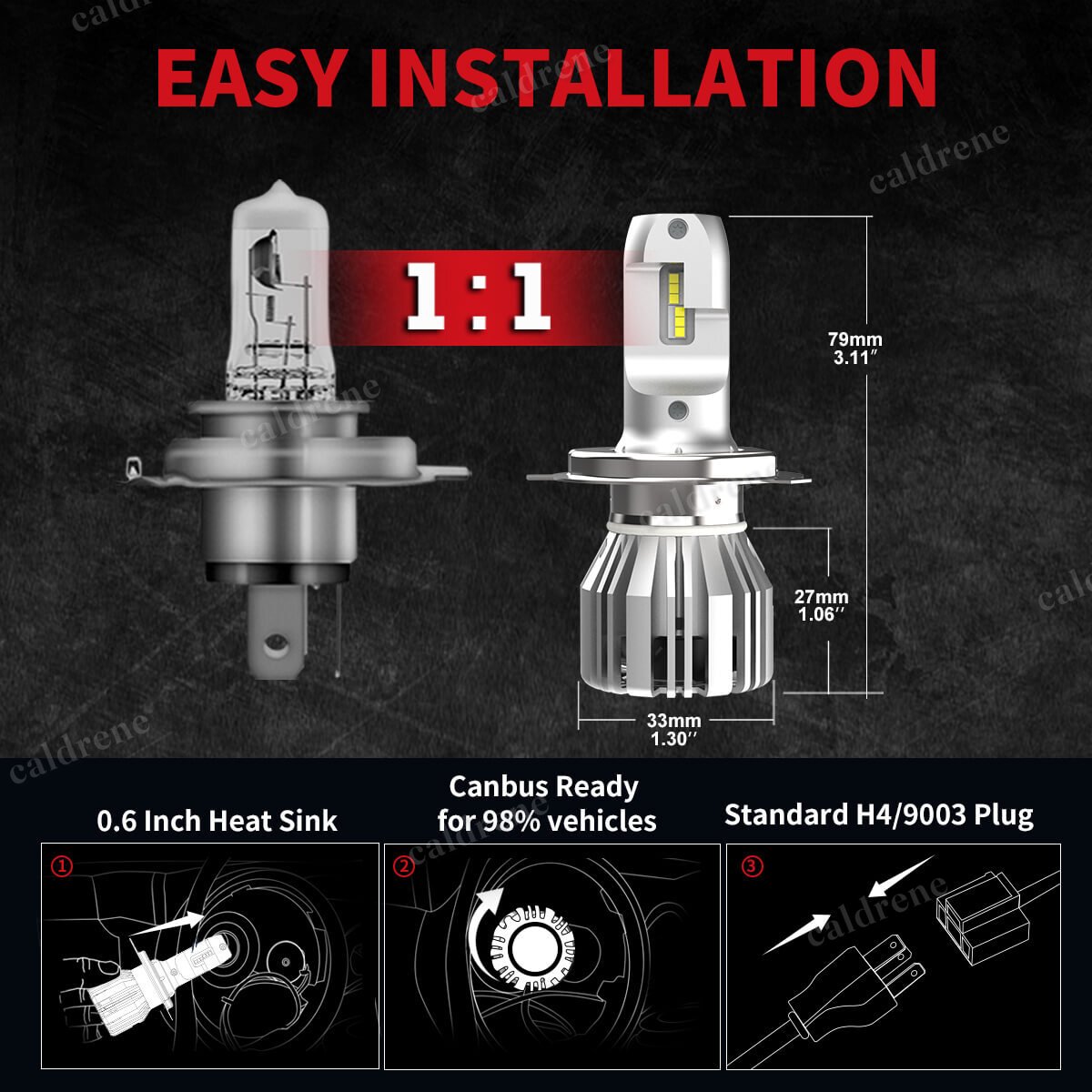 H4 9003 LED Headlight Bulbs High Low Beam Anti-Glare, 2 Pack – view 7