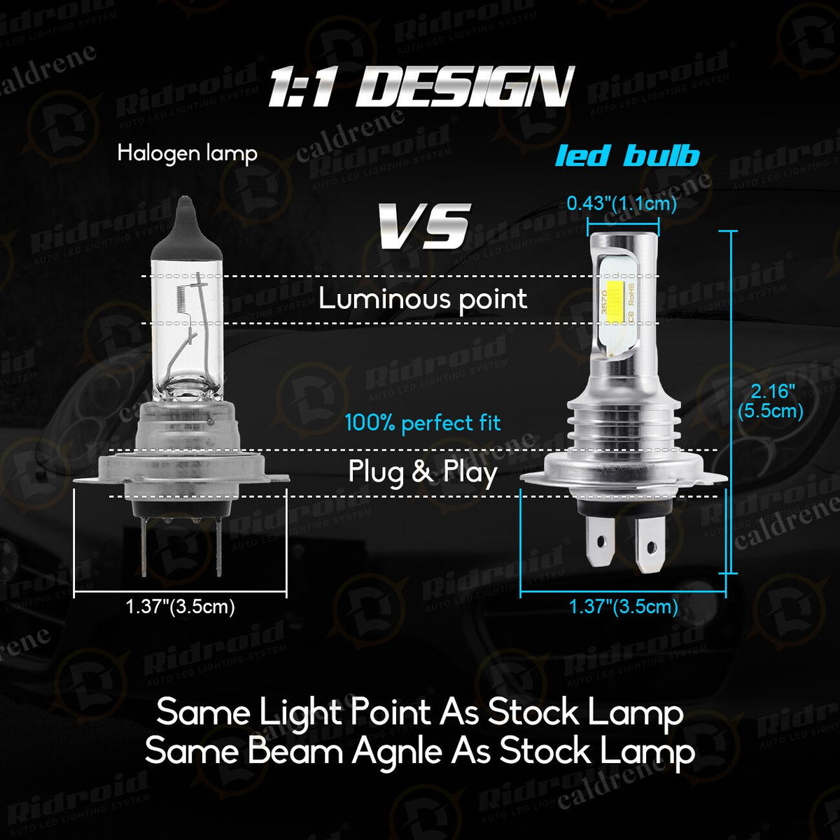 H7 LED Headlight Bulbs Conversion Kit 8000LM, 2 Pack – view 6