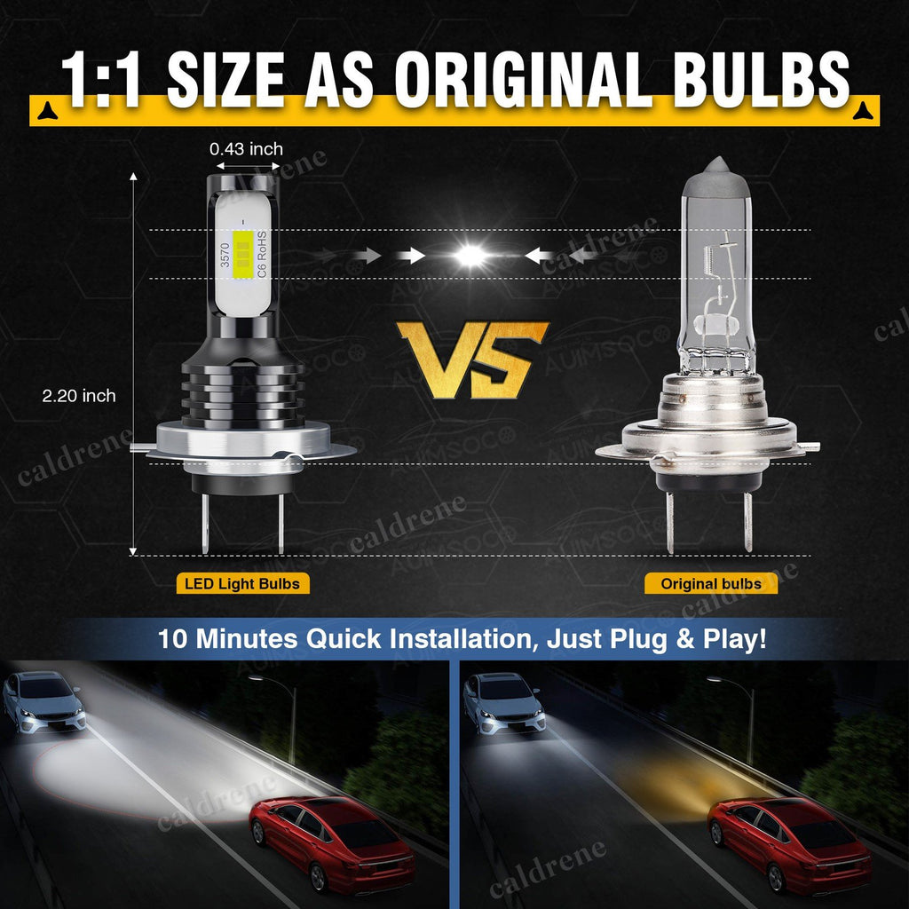 H7 LED Headlight Bulbs, High/Low Beam, 6500K, 2 Pack – view 8