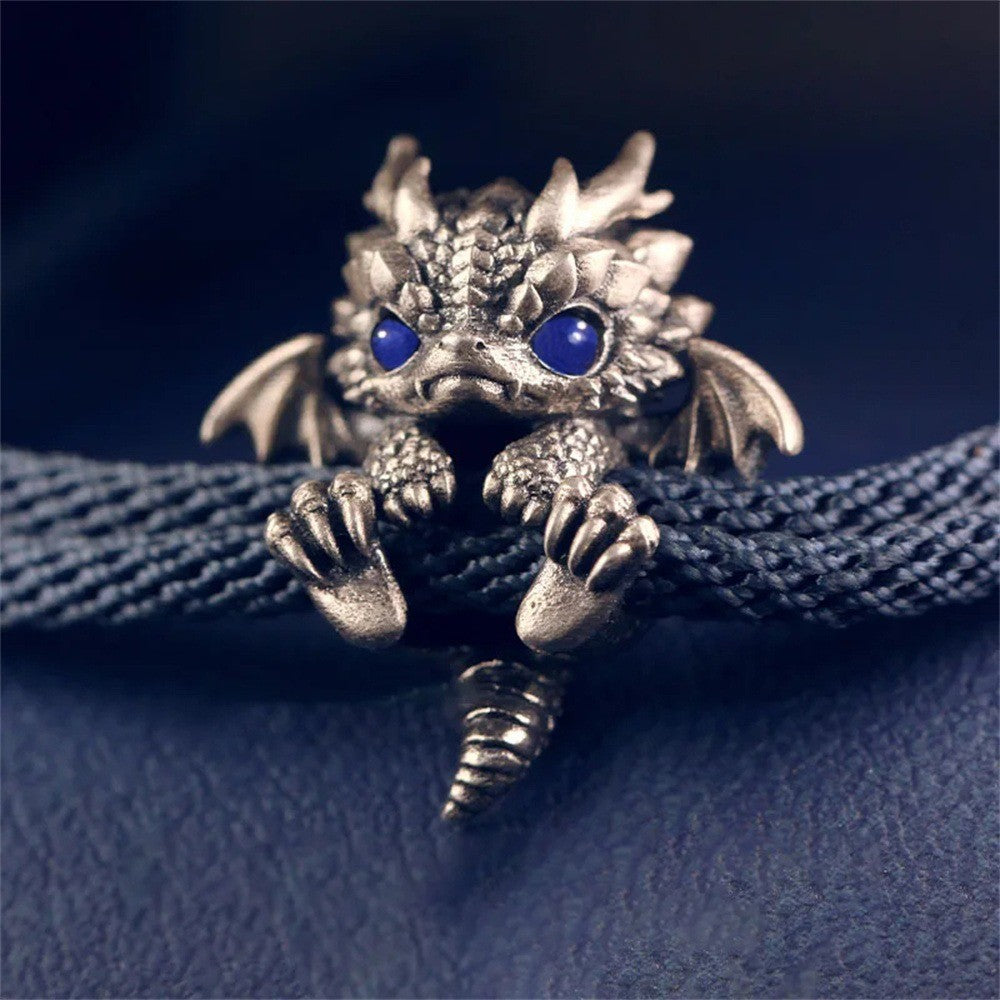 Handwoven Red Dragon Adjustable Bracelet for Unique Style – Blue