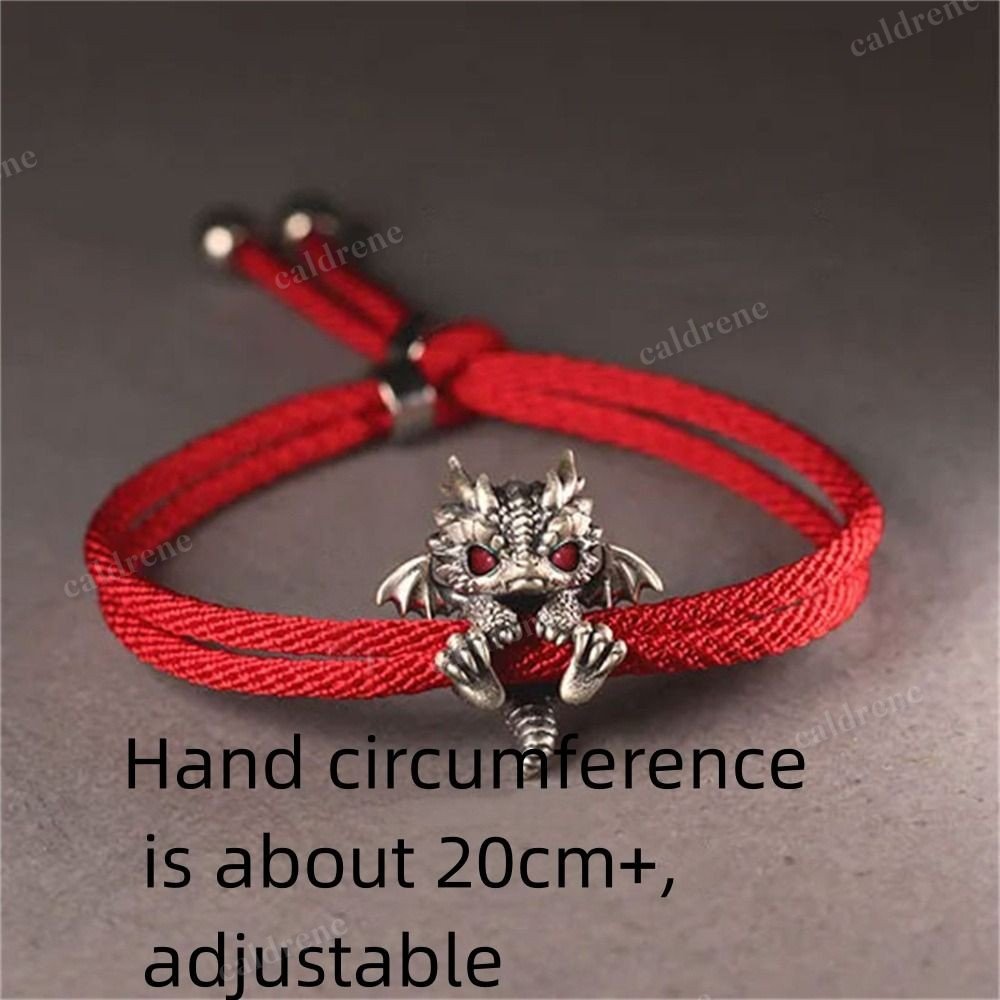 Handwoven Red Dragon Adjustable Bracelet for Unique Style – view 2