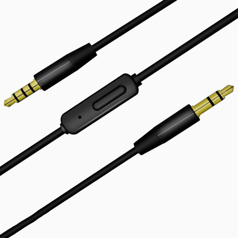 Headphone Volume Control Male to Male with Mic Aux Cord 3.5mm Jack Audio Cable – Black