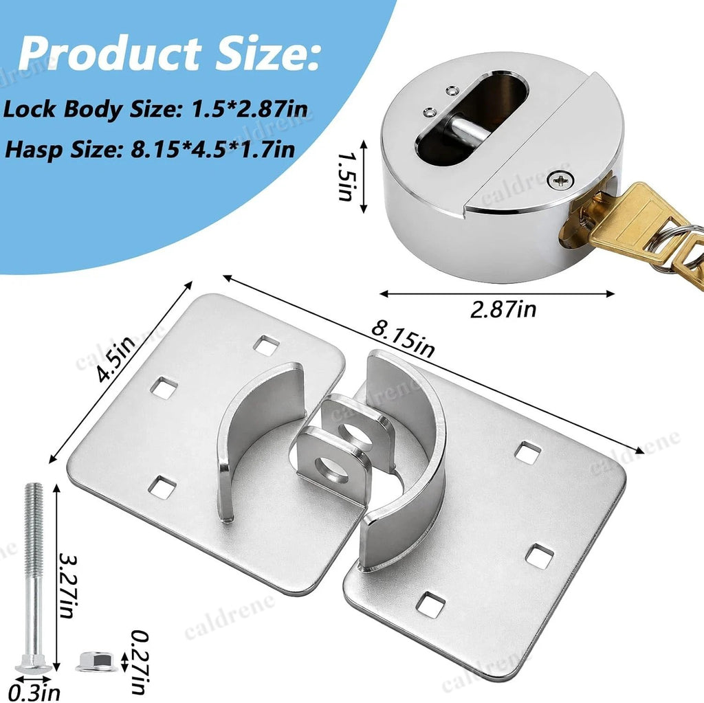 Heavy Duty Hidden Shackle Puck Lock with Hasp Keyed Alike, 2 Pack – view 2