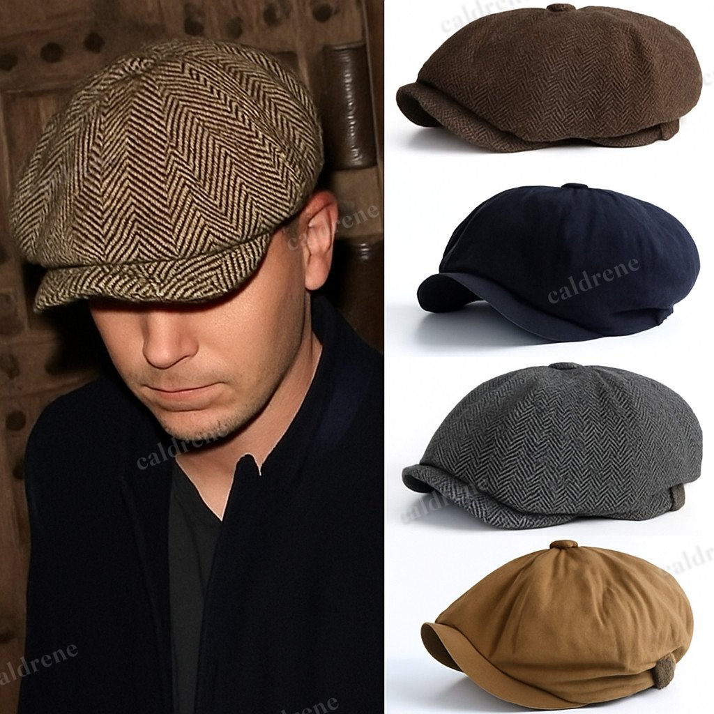 Herringbone Tweed Newsboy Flat Cap – view 2