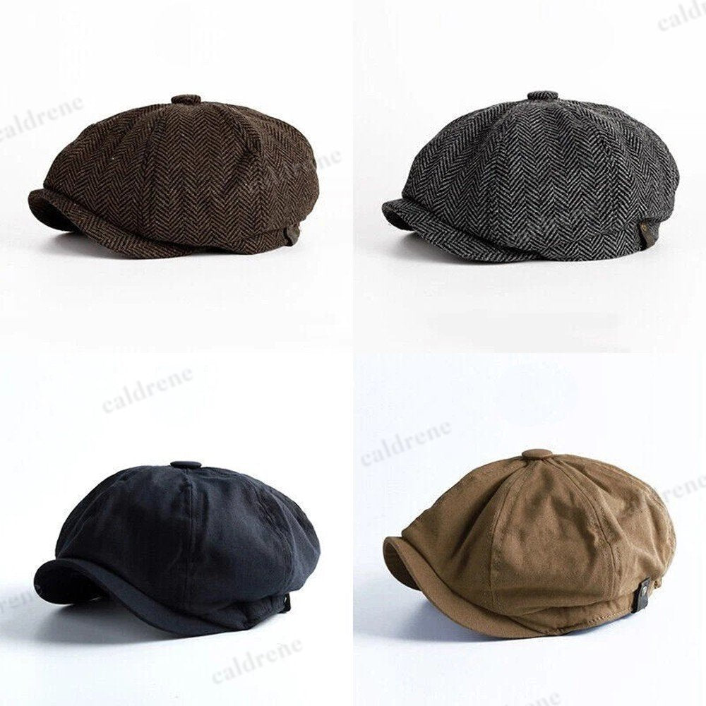 Herringbone Tweed Newsboy Flat Cap – view 7