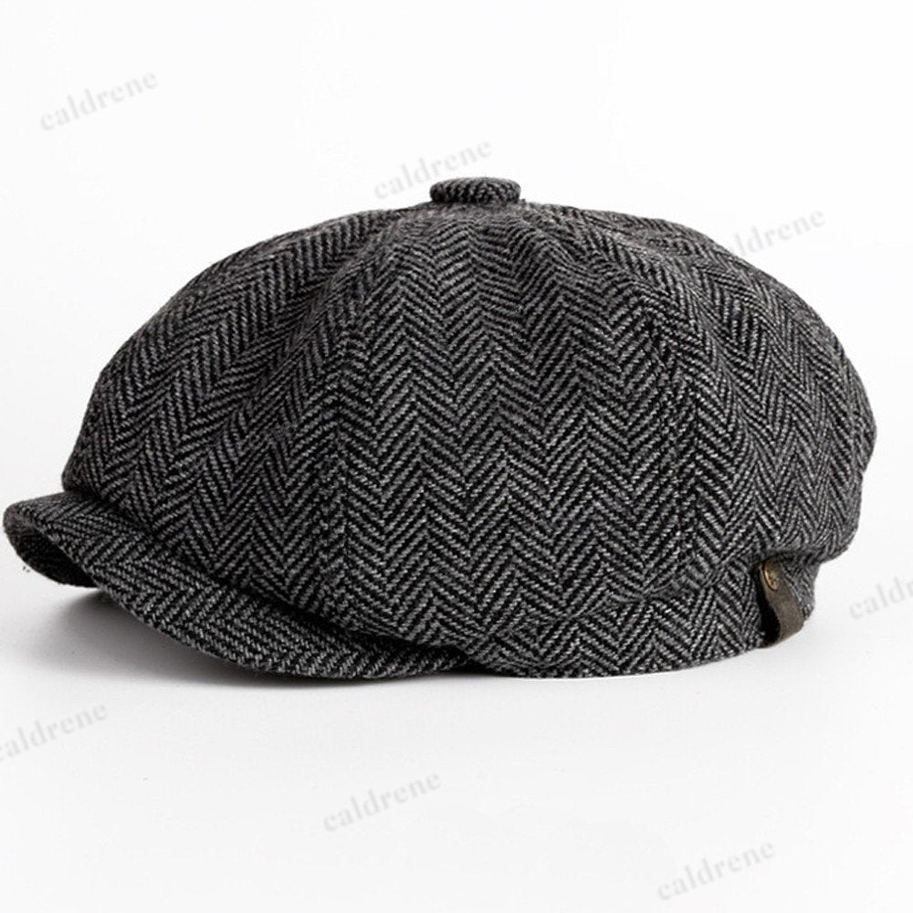 Herringbone Tweed Newsboy Flat Cap – view 9