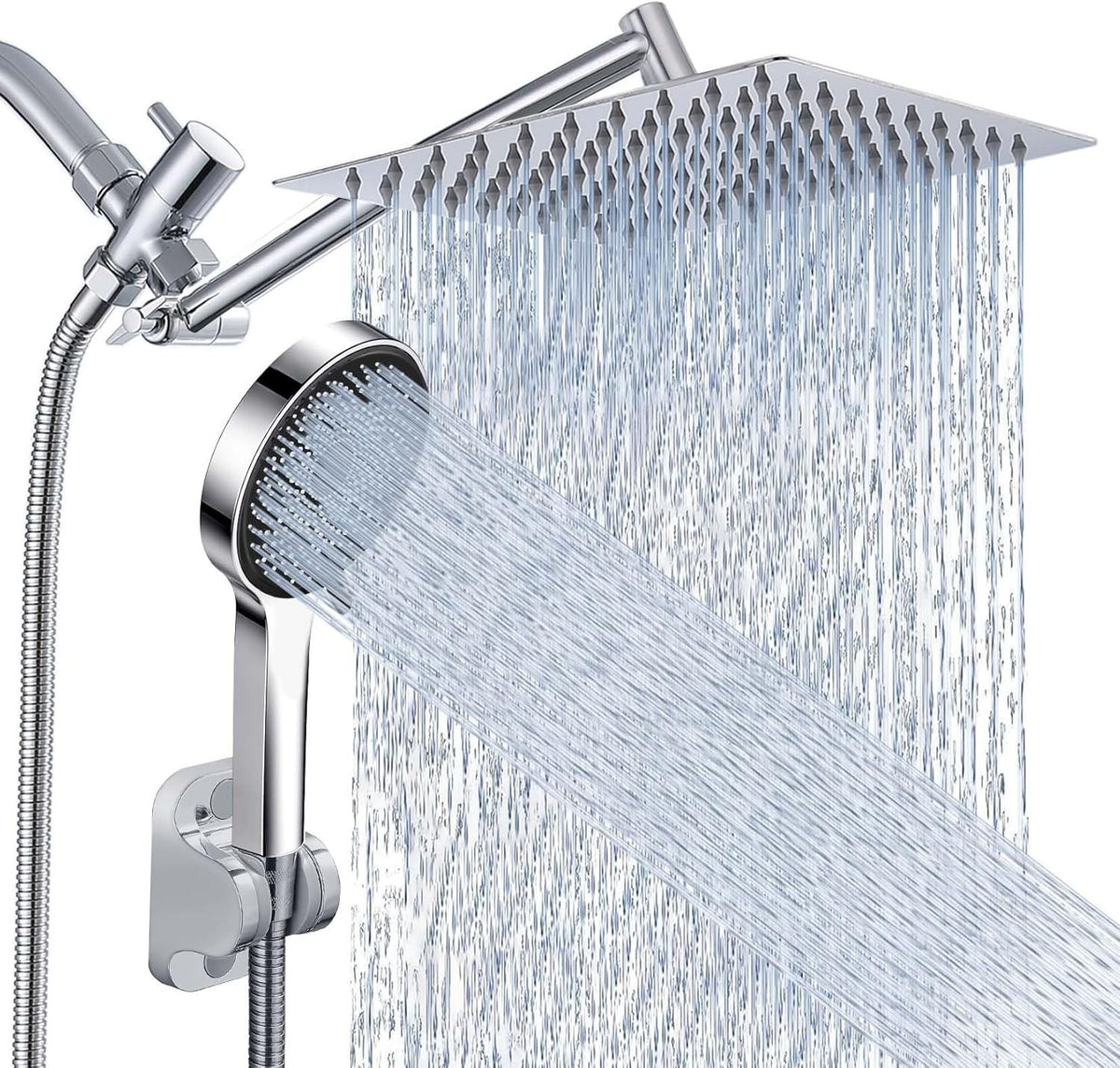 High Pressure Rain Shower Head and Handheld Combo, Chrome