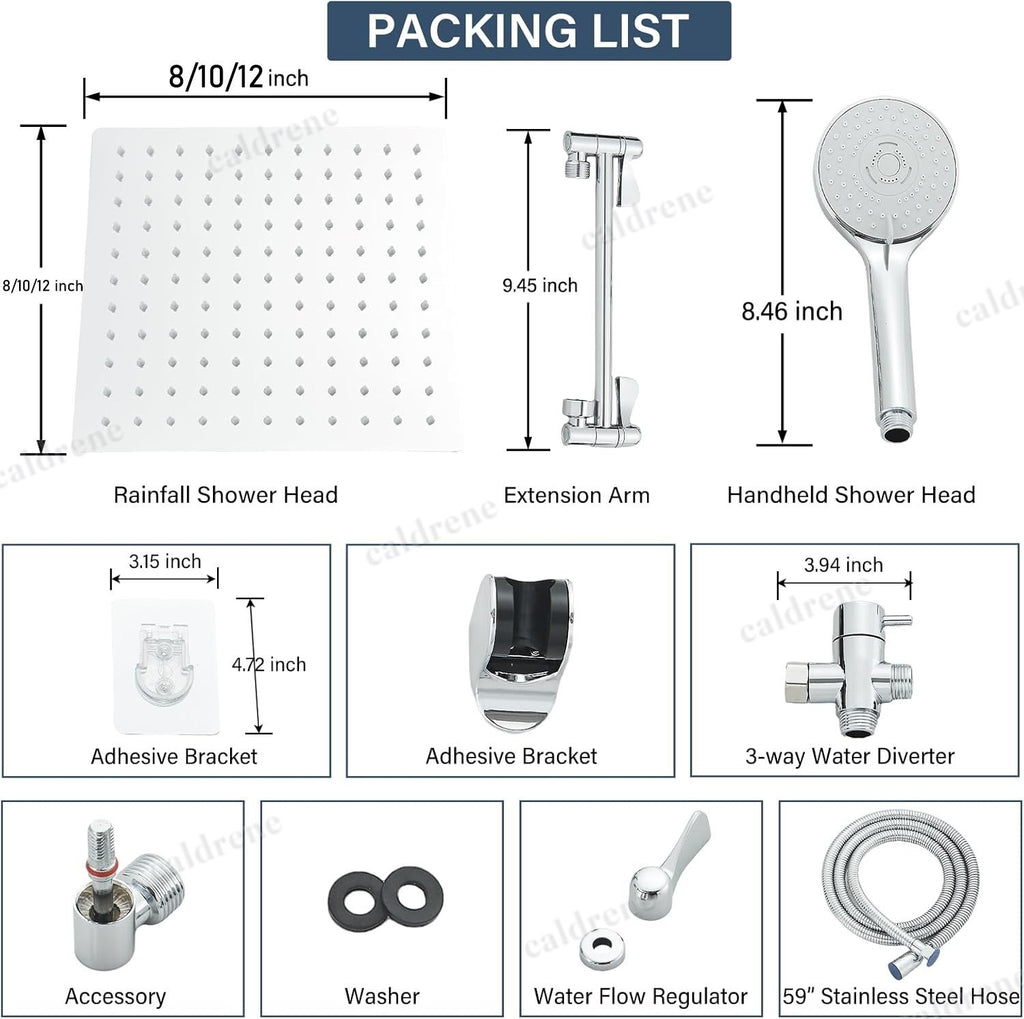 High Pressure Rain Shower Head and Handheld Combo, Chrome – view 4