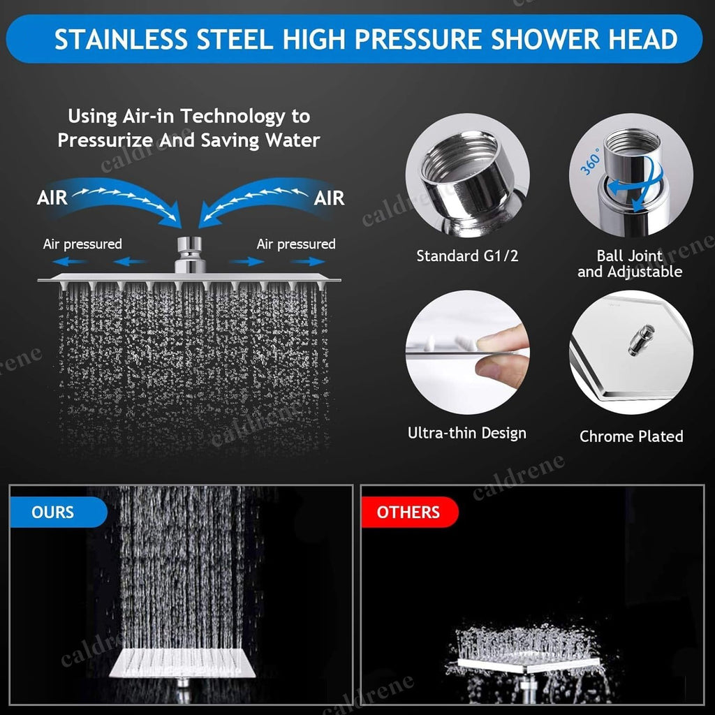 High Pressure Rain Shower Head and Handheld Combo, Chrome – view 5