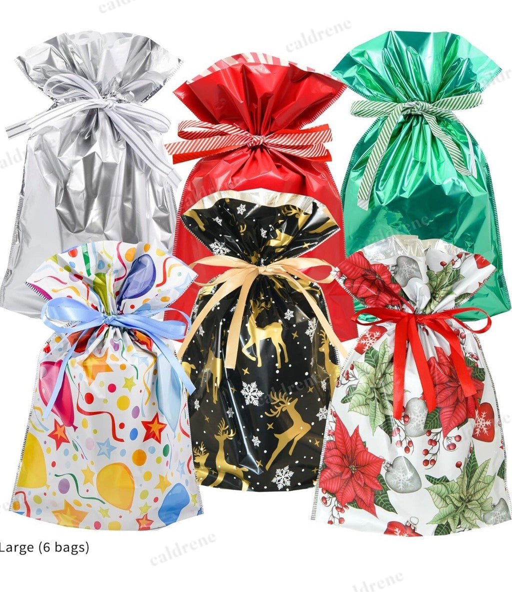 Holiday Drawstring Gift Bags, 29 Pack in Assorted Sizes – view 3