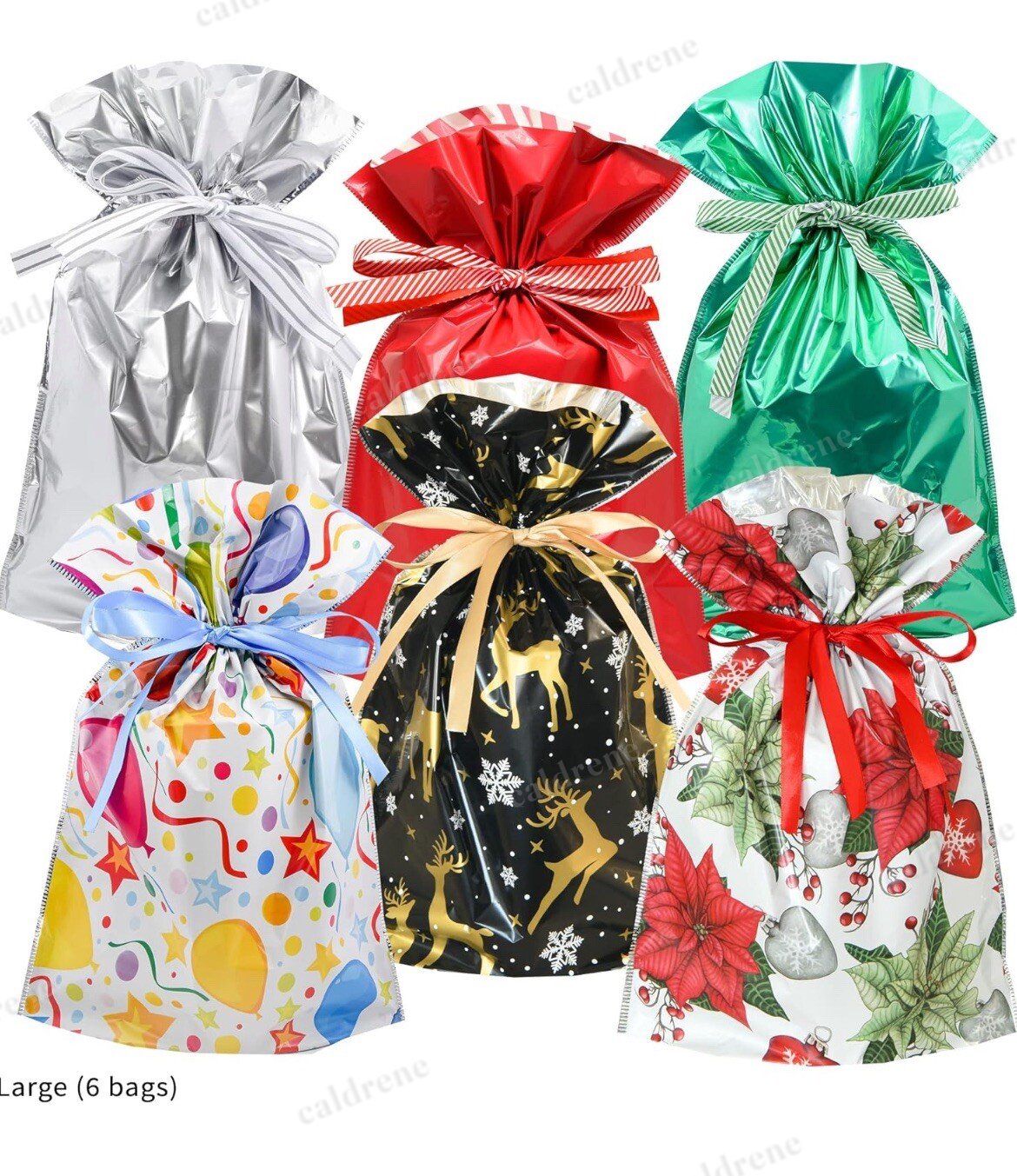 Holiday Drawstring Gift Bags, 29 Pack in Assorted Sizes – view 3