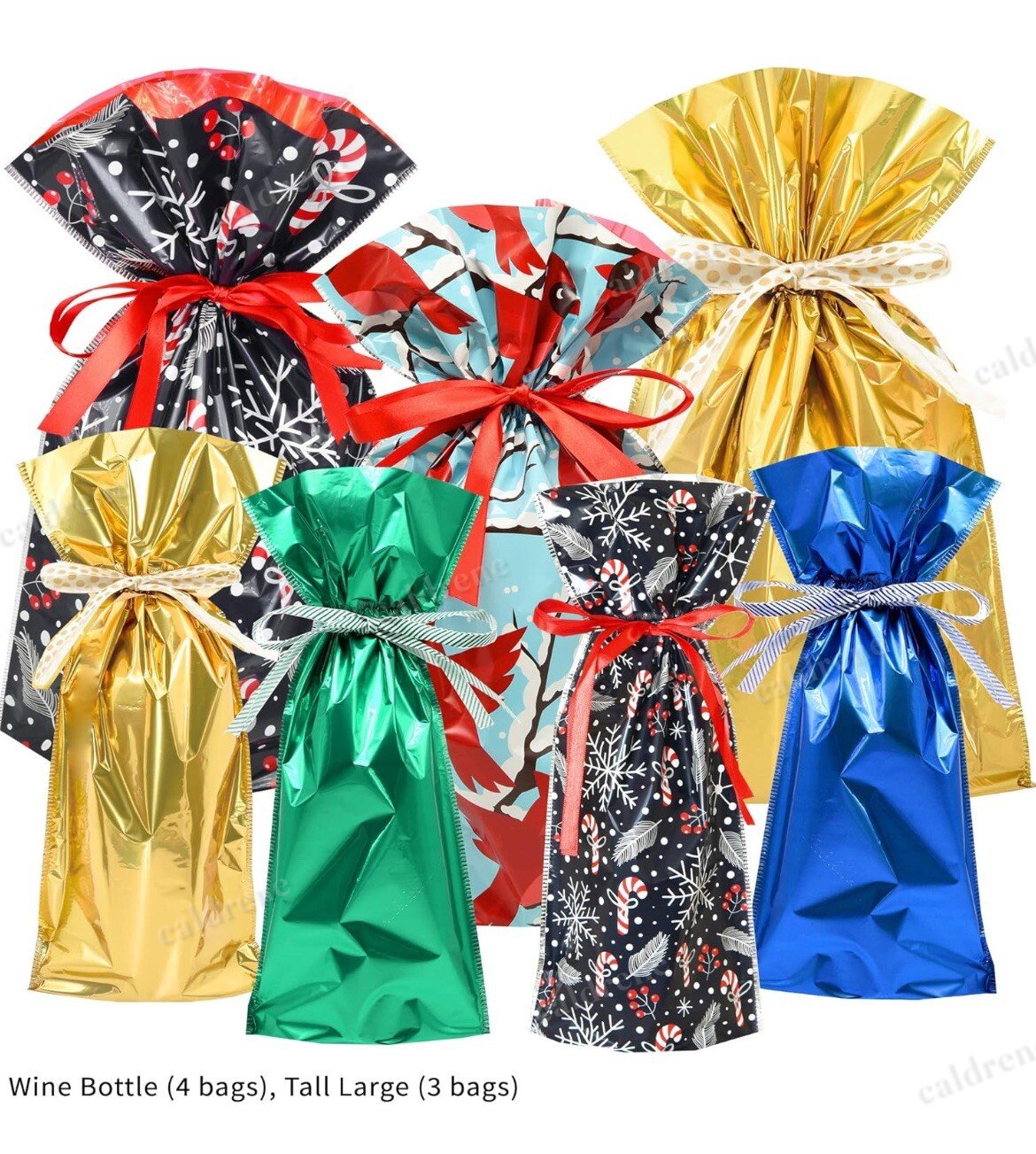 Holiday Drawstring Gift Bags, 29 Pack in Assorted Sizes – view 5