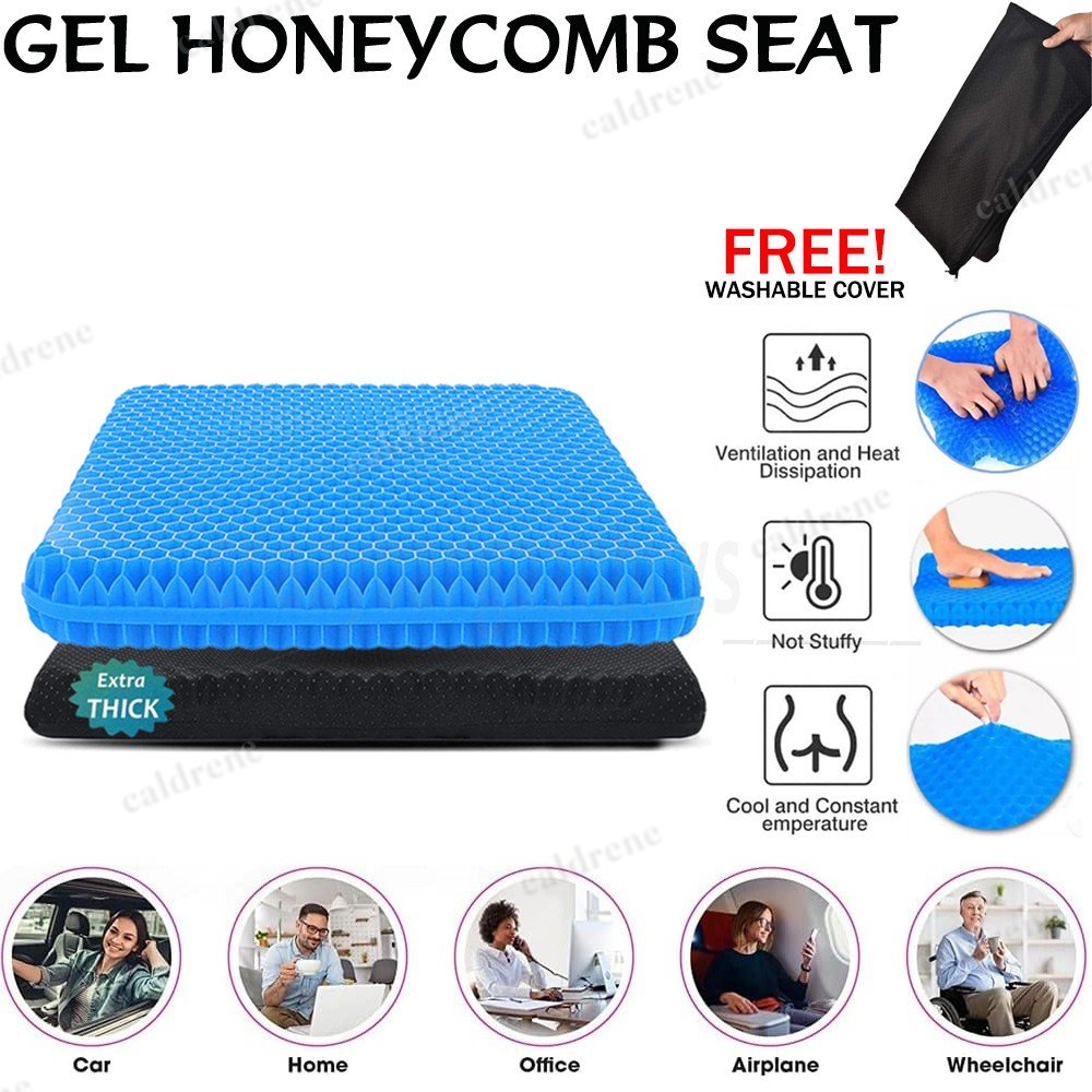 Honeycomb Breathable Gel Seat Cushion Cooling Double Thick Layer Sitting Pad Mat – Compatible with Seat – view 2