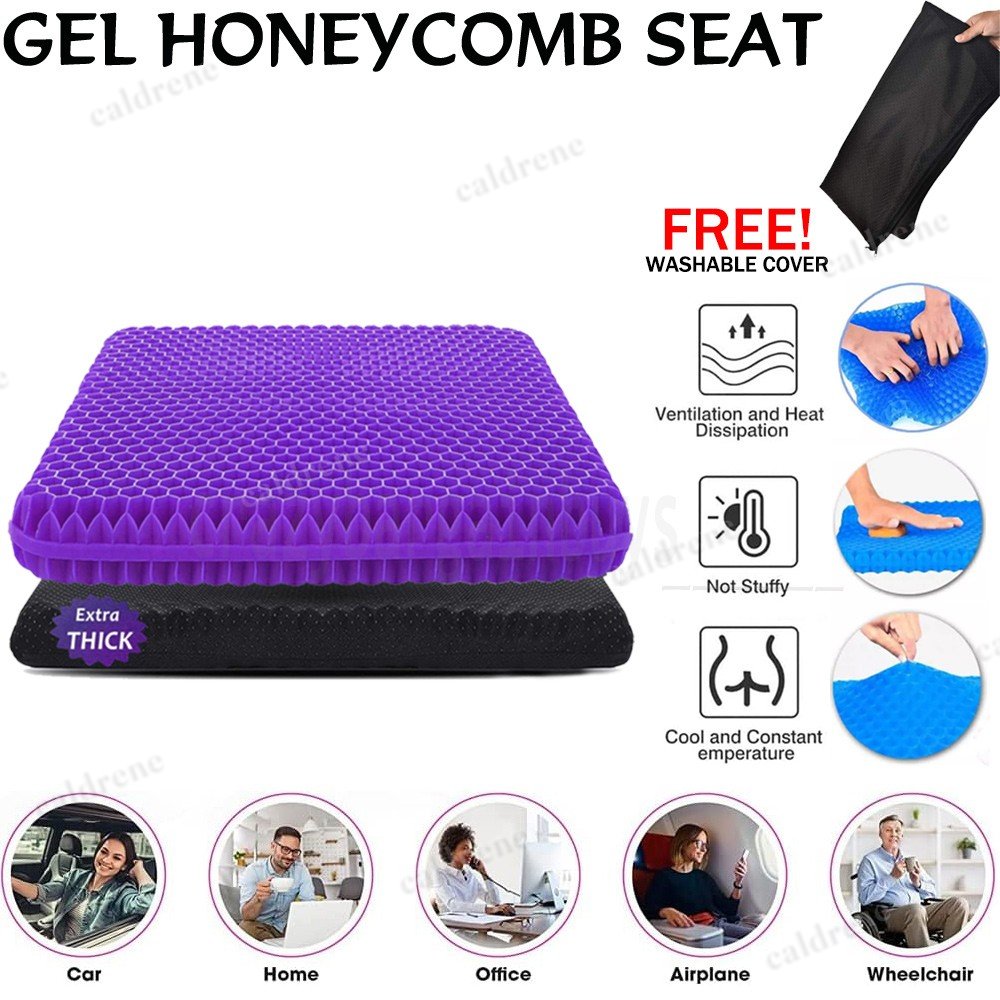 Honeycomb Breathable Gel Seat Cushion Cooling Double Thick Layer Sitting Pad Mat – Compatible with Seat – view 3