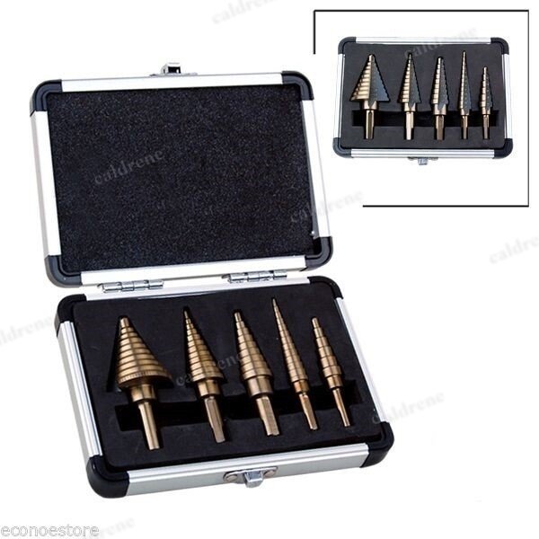 HSS Cobalt Step Drill Bit Set, 5 Piece 50 Sizes – view 2