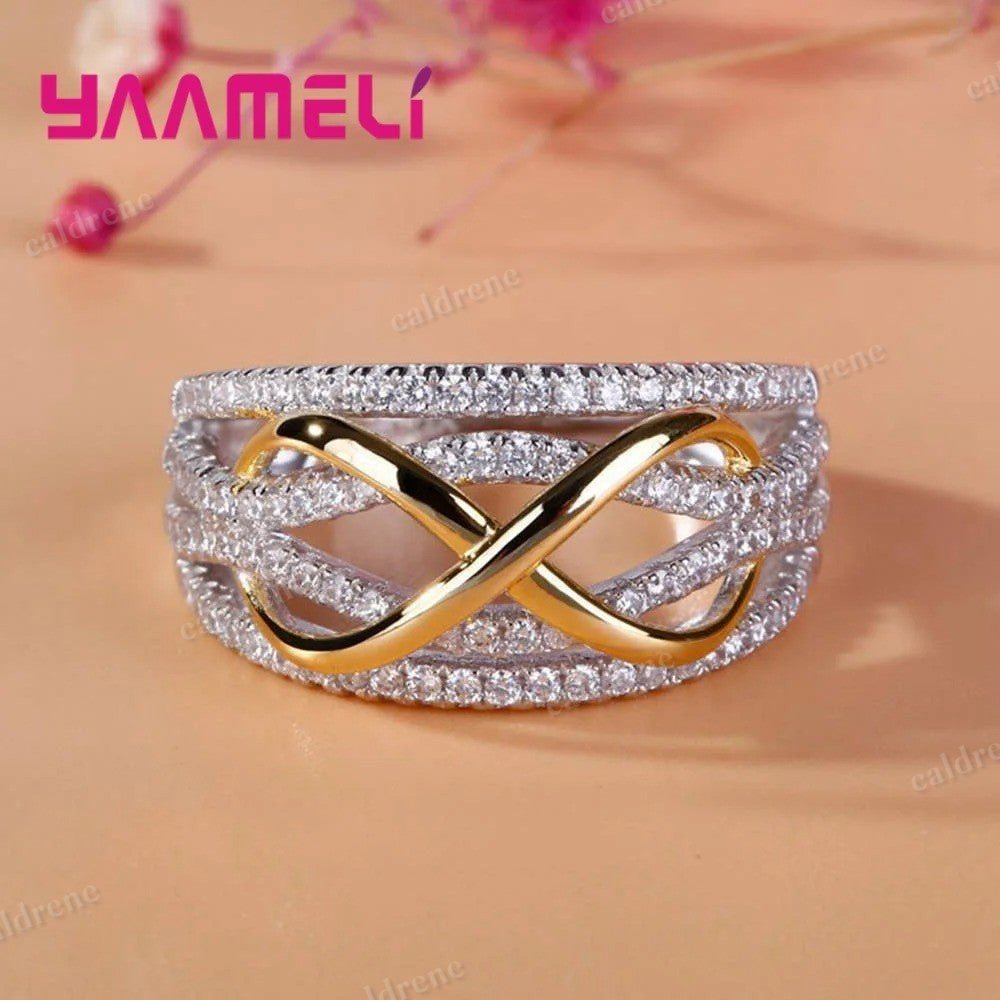 Infinity Love Ring in 925 Sterling Silver with Cubic Zirconia – view 2