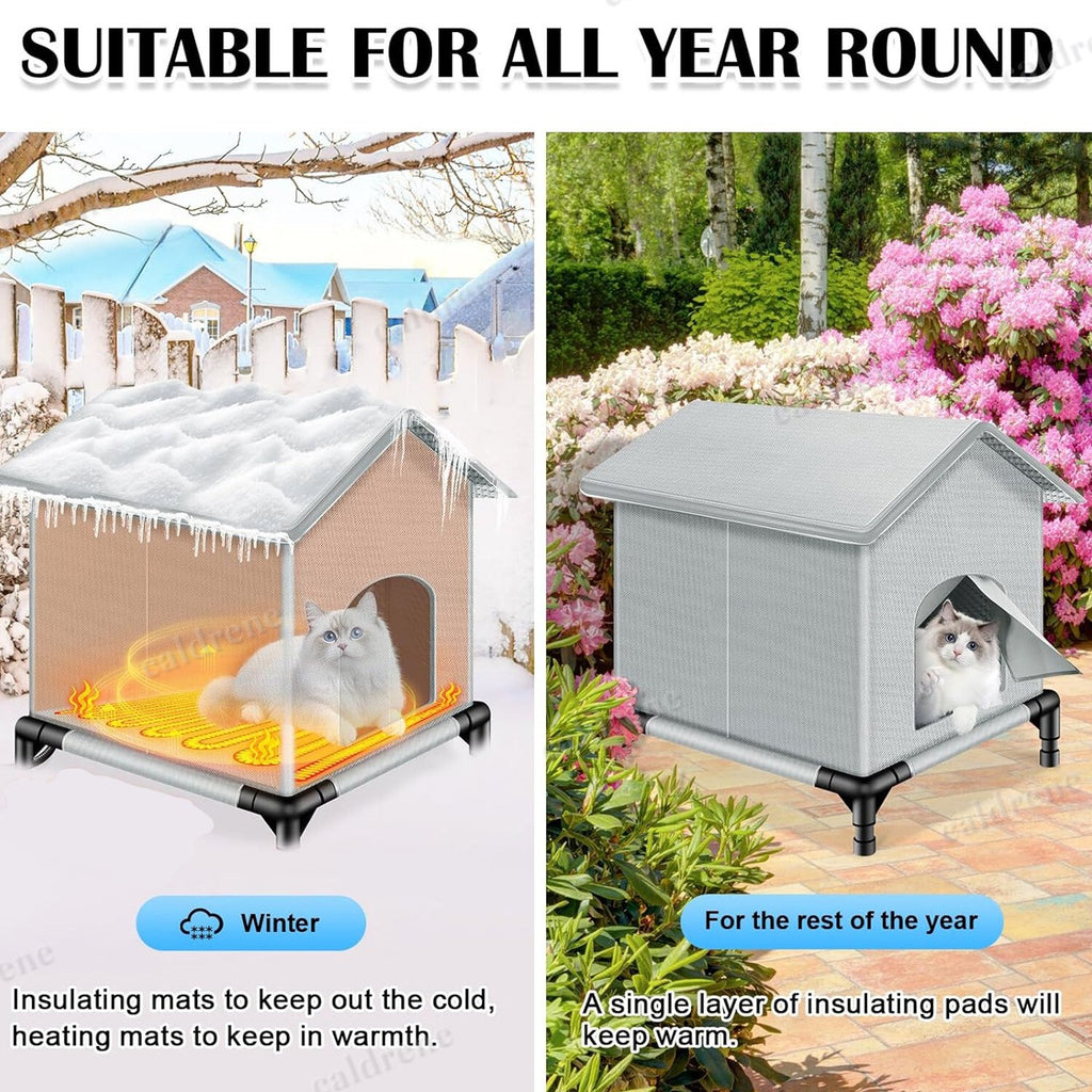 Insulated Heated Outdoor Cat House, Weatherproof – view 3