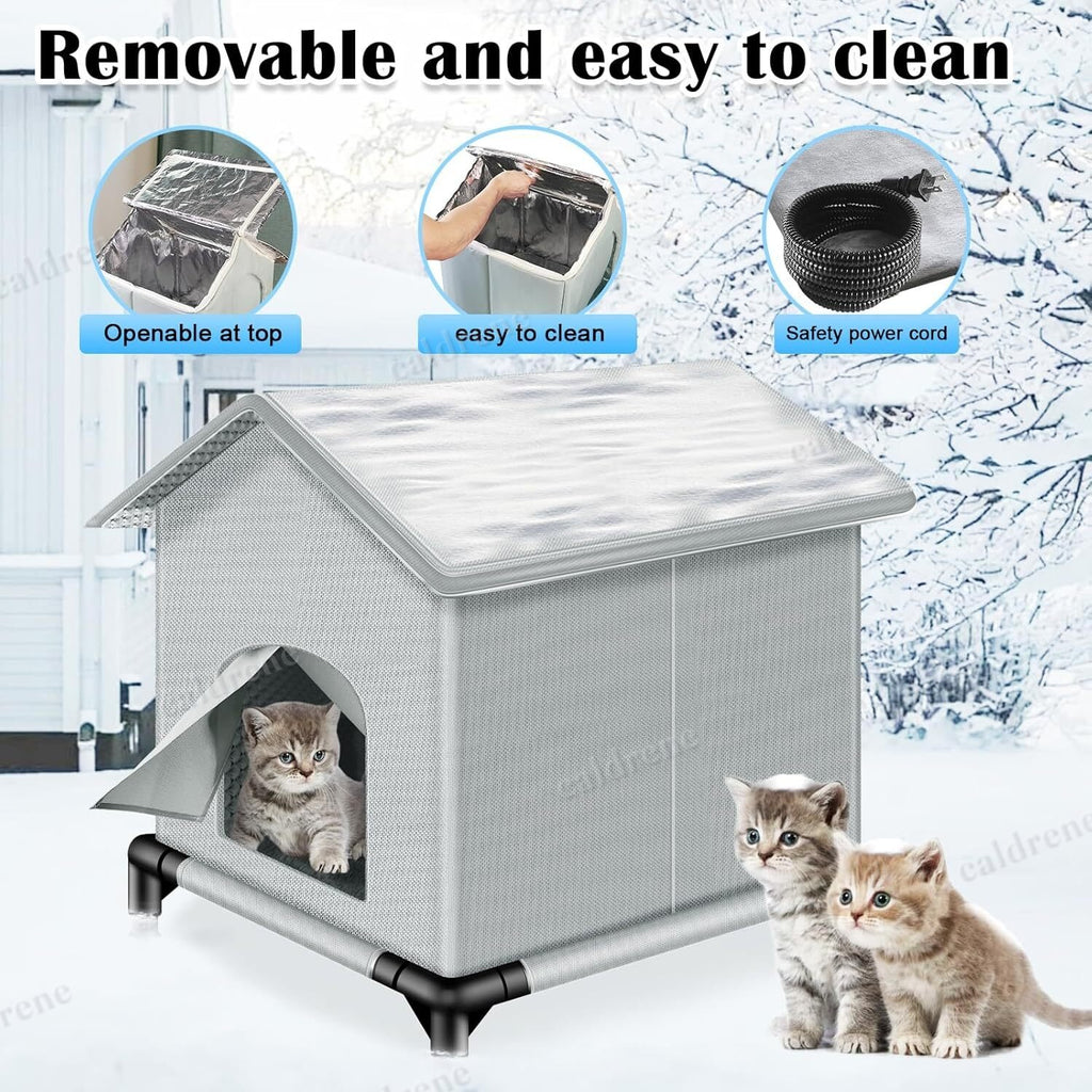 Insulated Heated Outdoor Cat House, Weatherproof – view 5