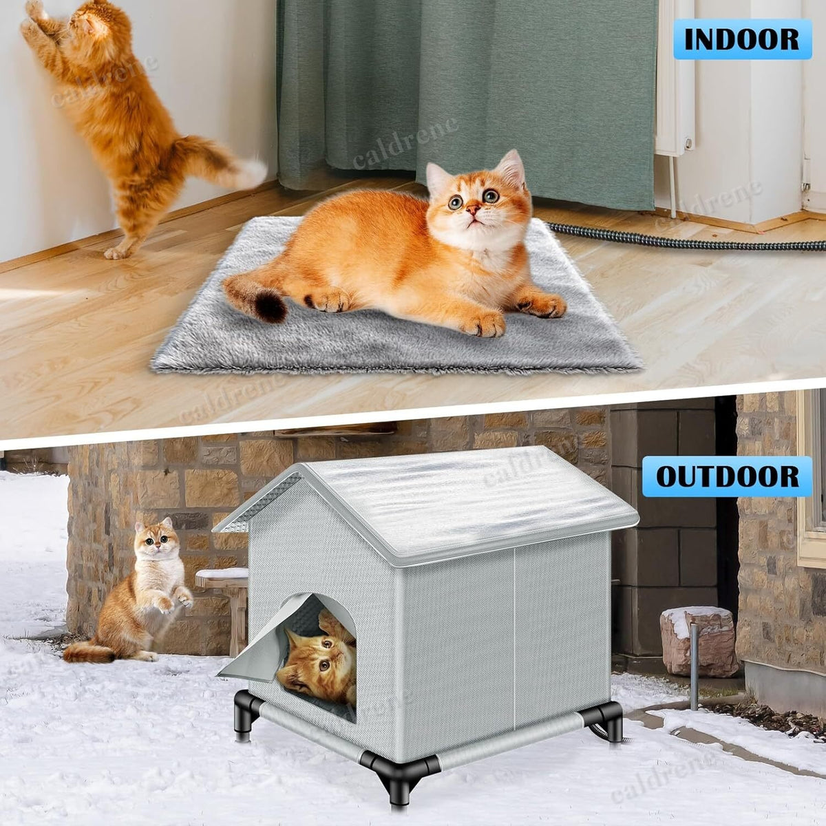 Insulated Heated Outdoor Cat House, Weatherproof – view 8