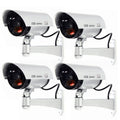IR Bullet Dummy Security Camera with Record Light, 4 Pack