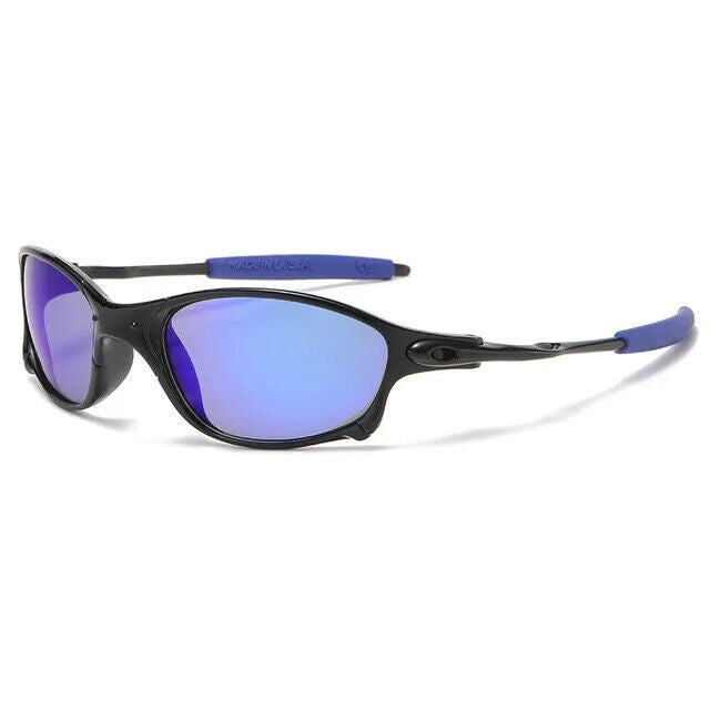 Juliet 1238 X-Metal Cyclops Sunglasses with Polarized Lenses – Black Blue