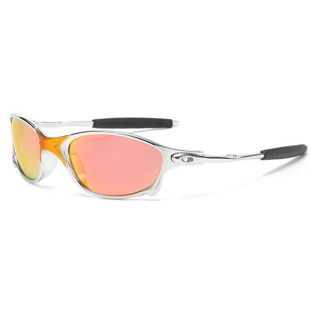 Juliet 1238 X-Metal Cyclops Sunglasses with Polarized Lenses – Silver Red