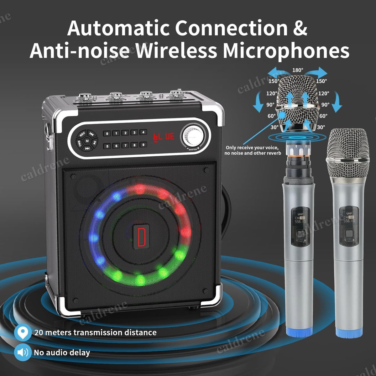 Karaoke Machine with 2 Wireless Microphones – view 4