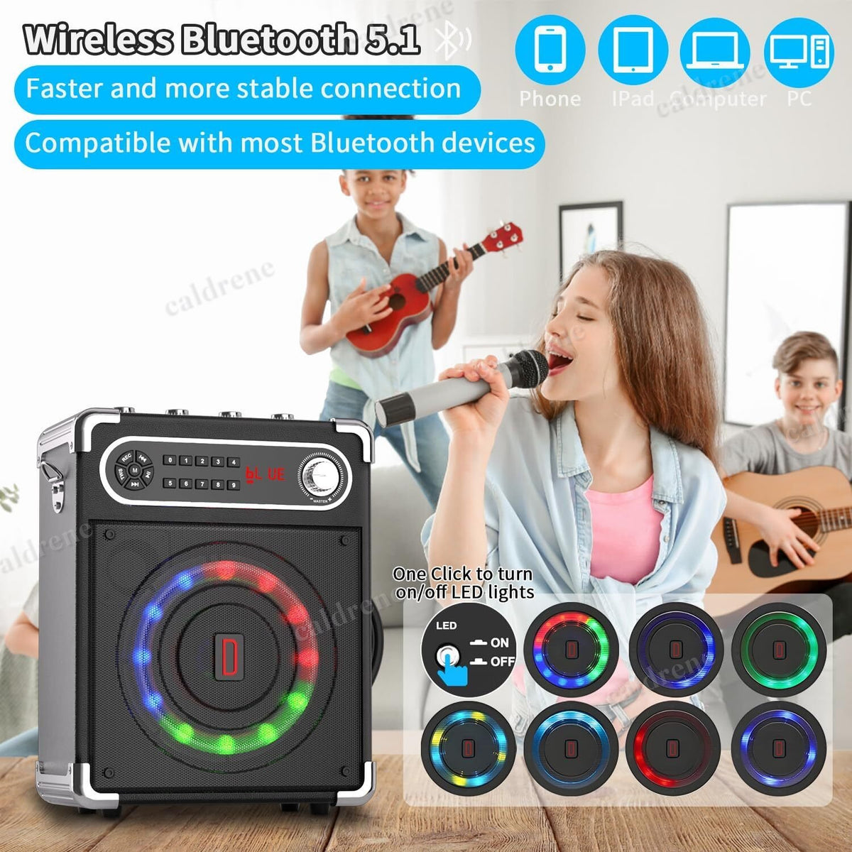 Karaoke Machine with 2 Wireless Microphones – view 6