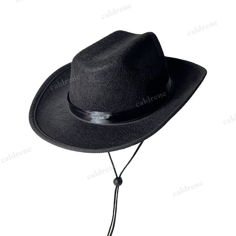 Kids Cowboy Hat Girls Boys Cowgirl Felt Western Costume Hat Wide Brim Party 54cm – view 4