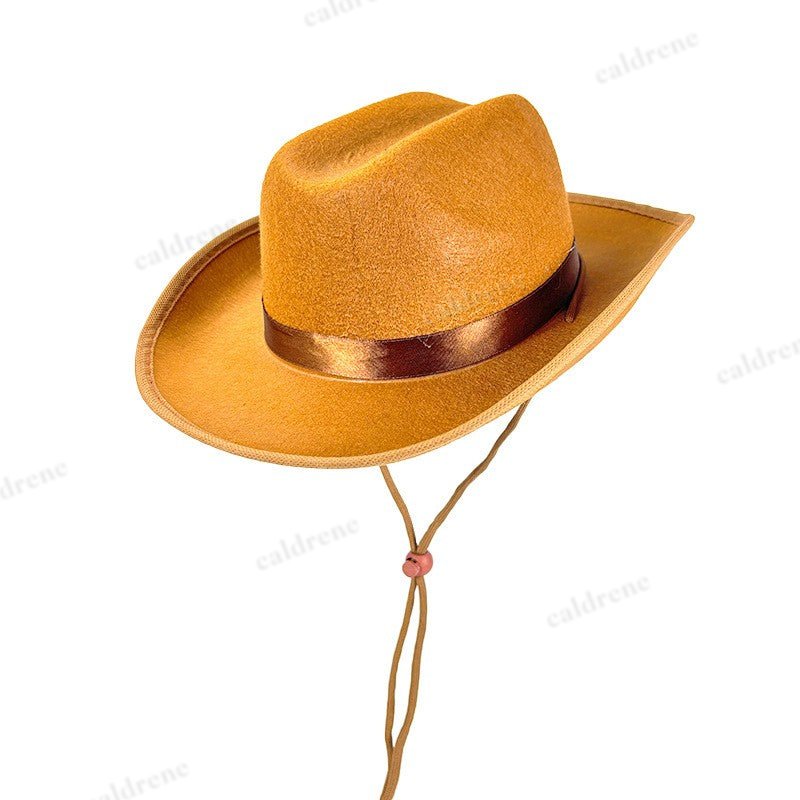 Kids Cowboy Hat Girls Boys Cowgirl Felt Western Costume Hat Wide Brim Party 54cm – view 5