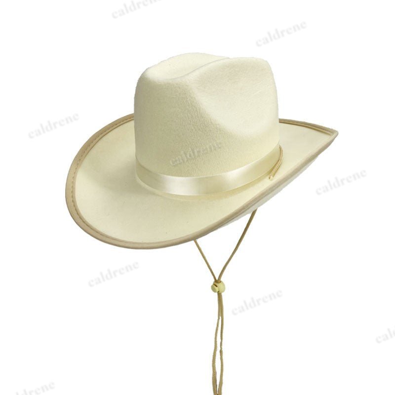 Kids Cowboy Hat Girls Boys Cowgirl Felt Western Costume Hat Wide Brim Party 54cm – view 7