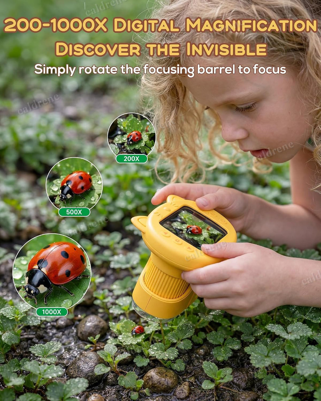 Kids Handheld 1000X Digital Microscope with 4K Screen – view 3