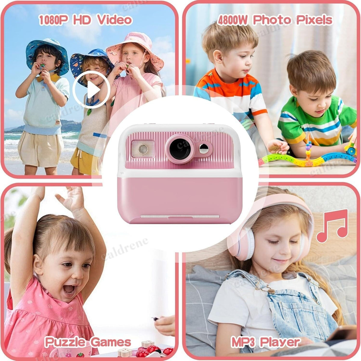 Kids Instant Print Camera 1080P with 3 Rolls of Paper – view 4