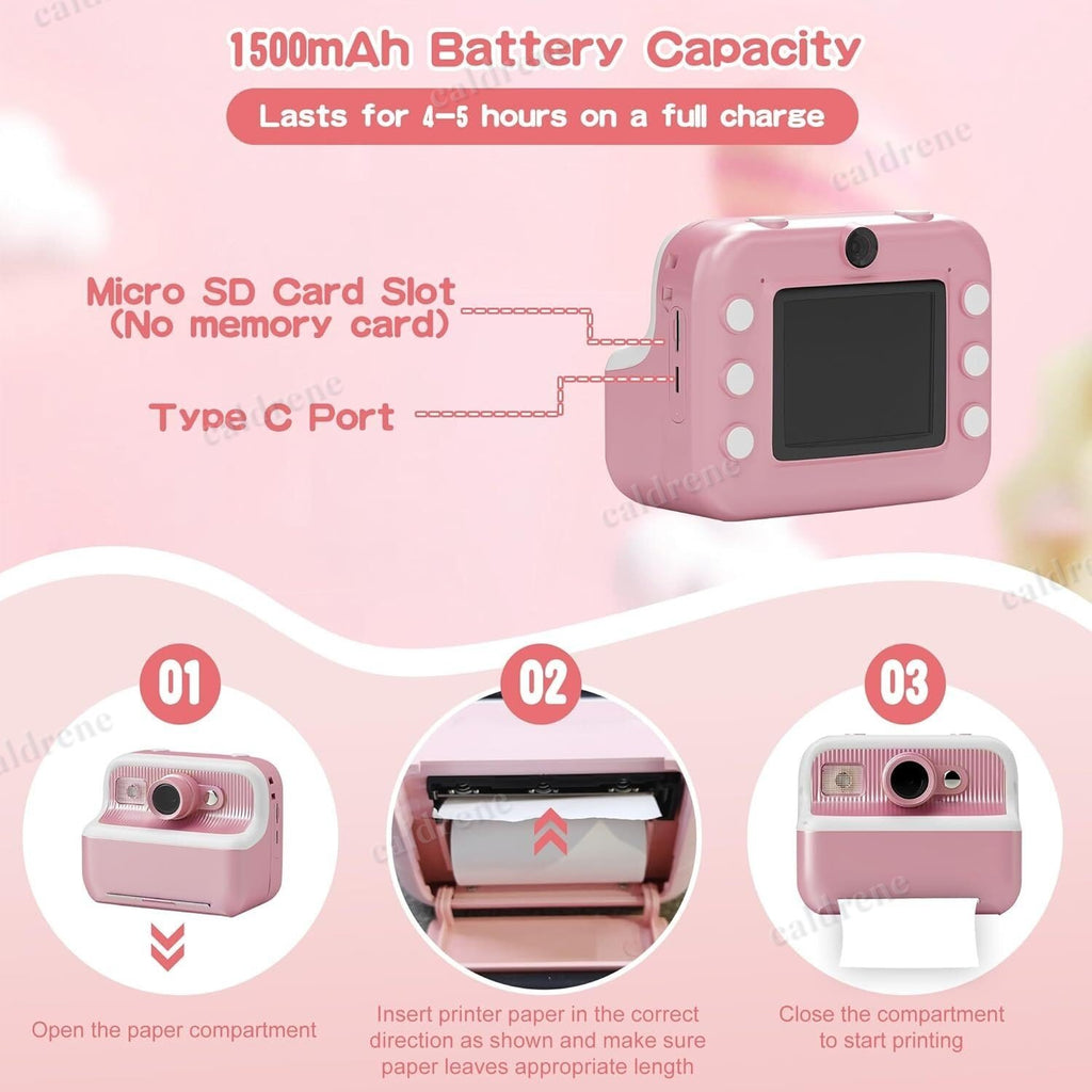 Kids Instant Print Camera 1080P with 3 Rolls of Paper – view 5