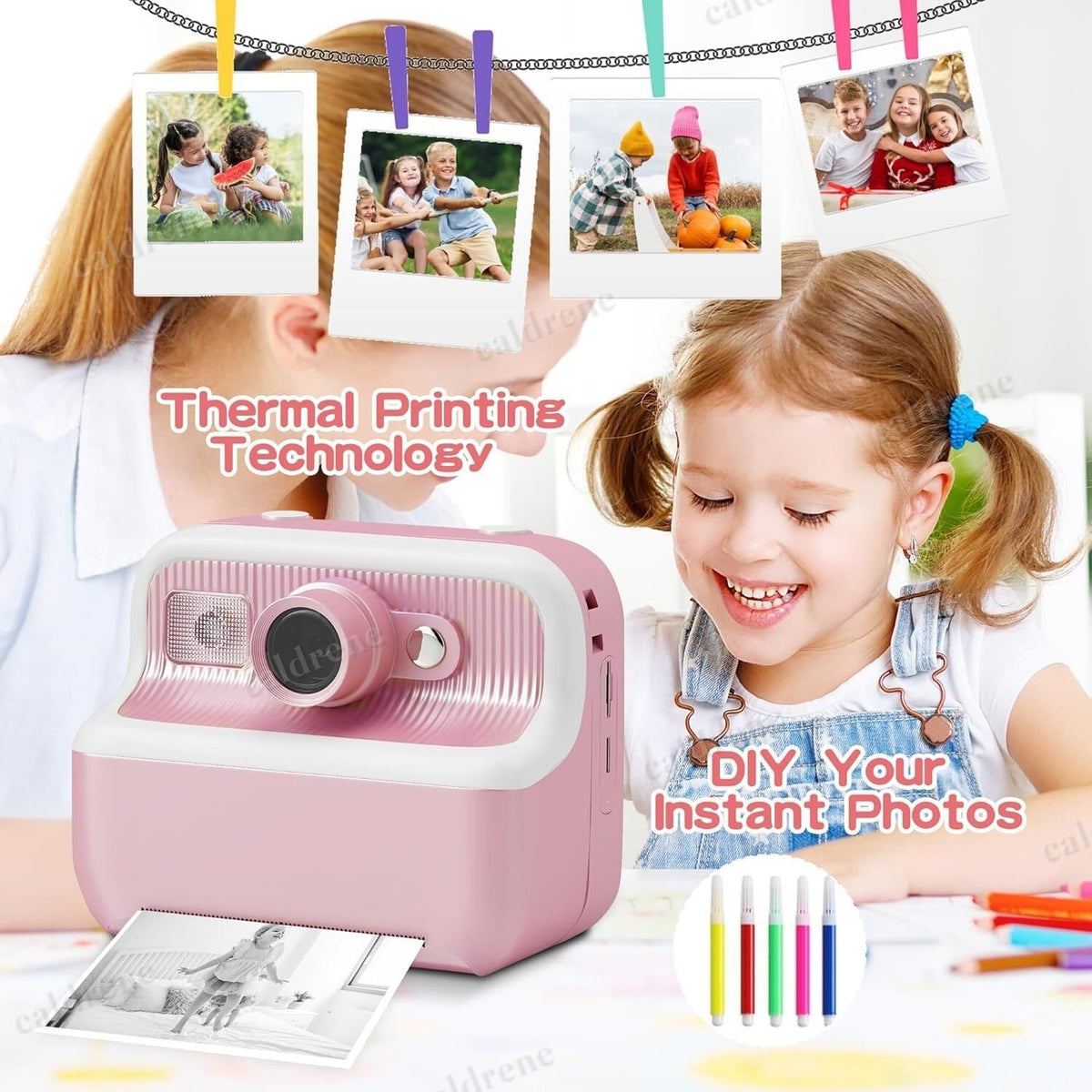 Kids Instant Print Camera 1080P with 3 Rolls of Paper – view 7
