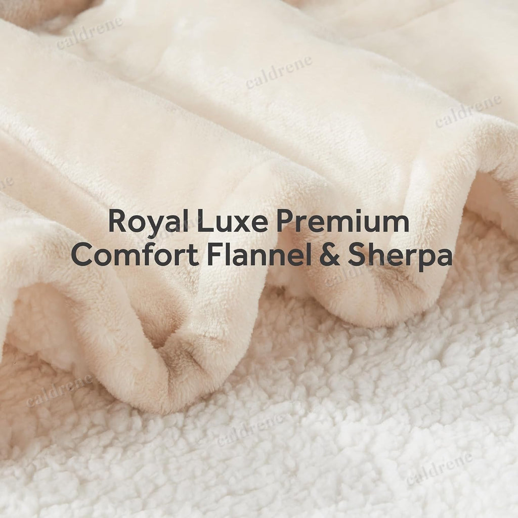 King Size Flannel Sherpa Electric Heated Blanket with Auto-Off – view 7