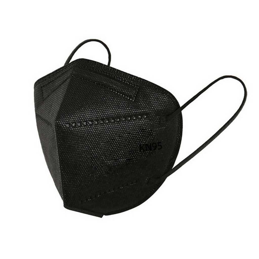 KN95 Disposable Face Masks - 5-Layer Protection, 100PCS – Black