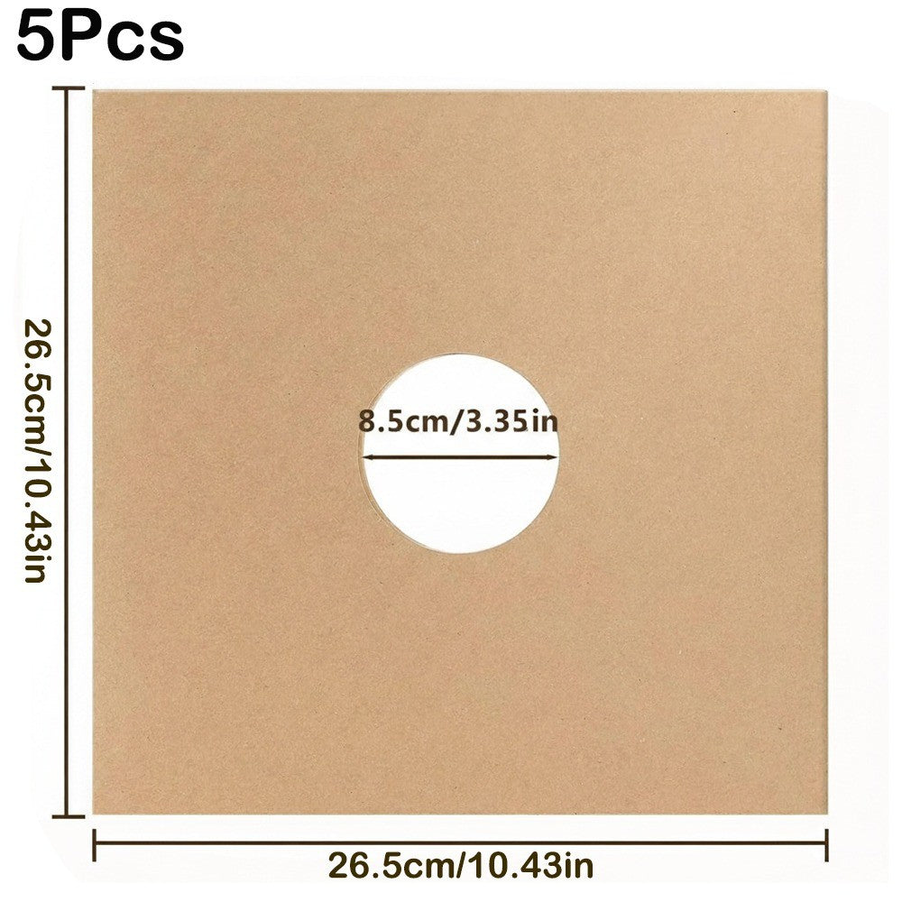Kraft Paper Vinyl Record Covers for 7/10/12 Inch Records – 5pcs 10inch