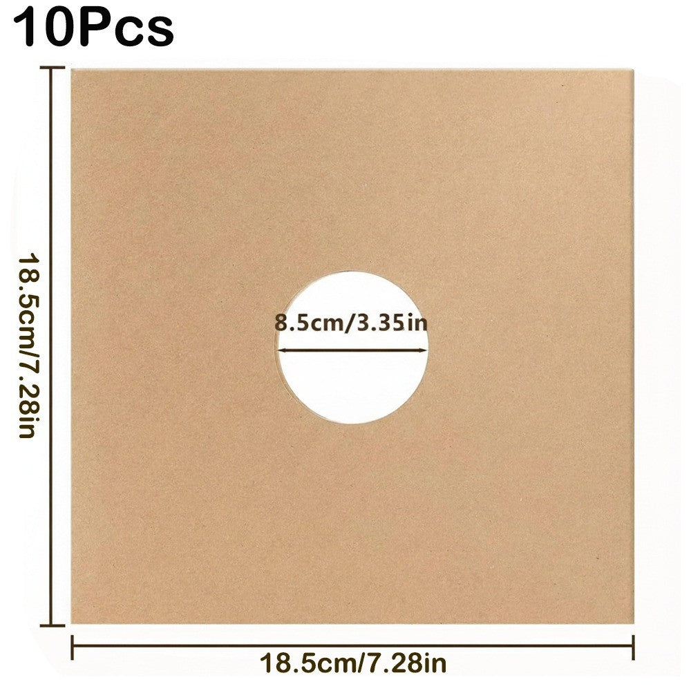 Kraft Paper Vinyl Record Covers for 7/10/12 Inch Records – 10pcs 7inch