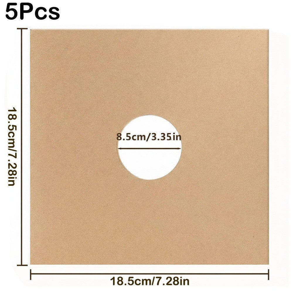 Kraft Paper Vinyl Record Covers for 7/10/12 Inch Records – 5pcs 7inch