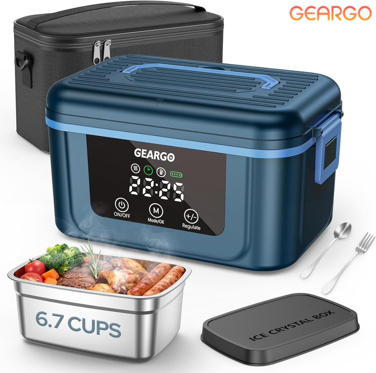 Large Cordless Rechargeable Heated Electric Lunch Box