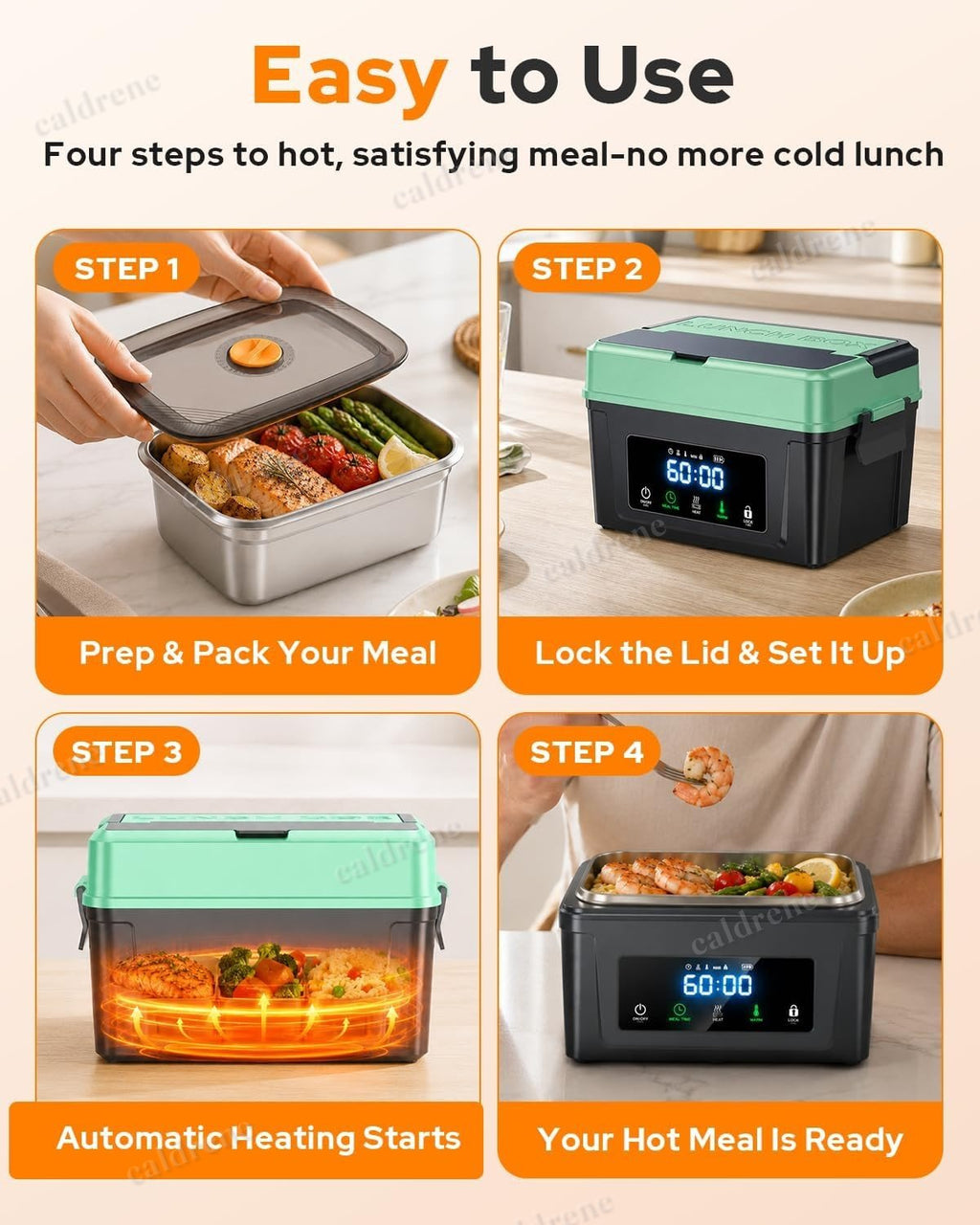 Large Cordless Rechargeable Heated Electric Lunch Box – view 10