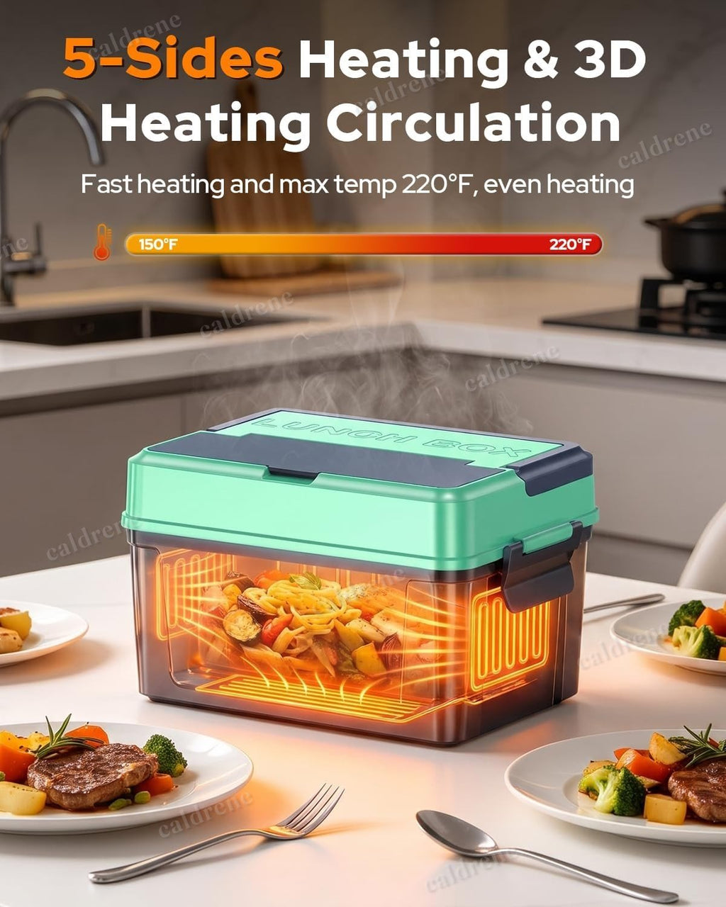 Large Cordless Rechargeable Heated Electric Lunch Box – view 5