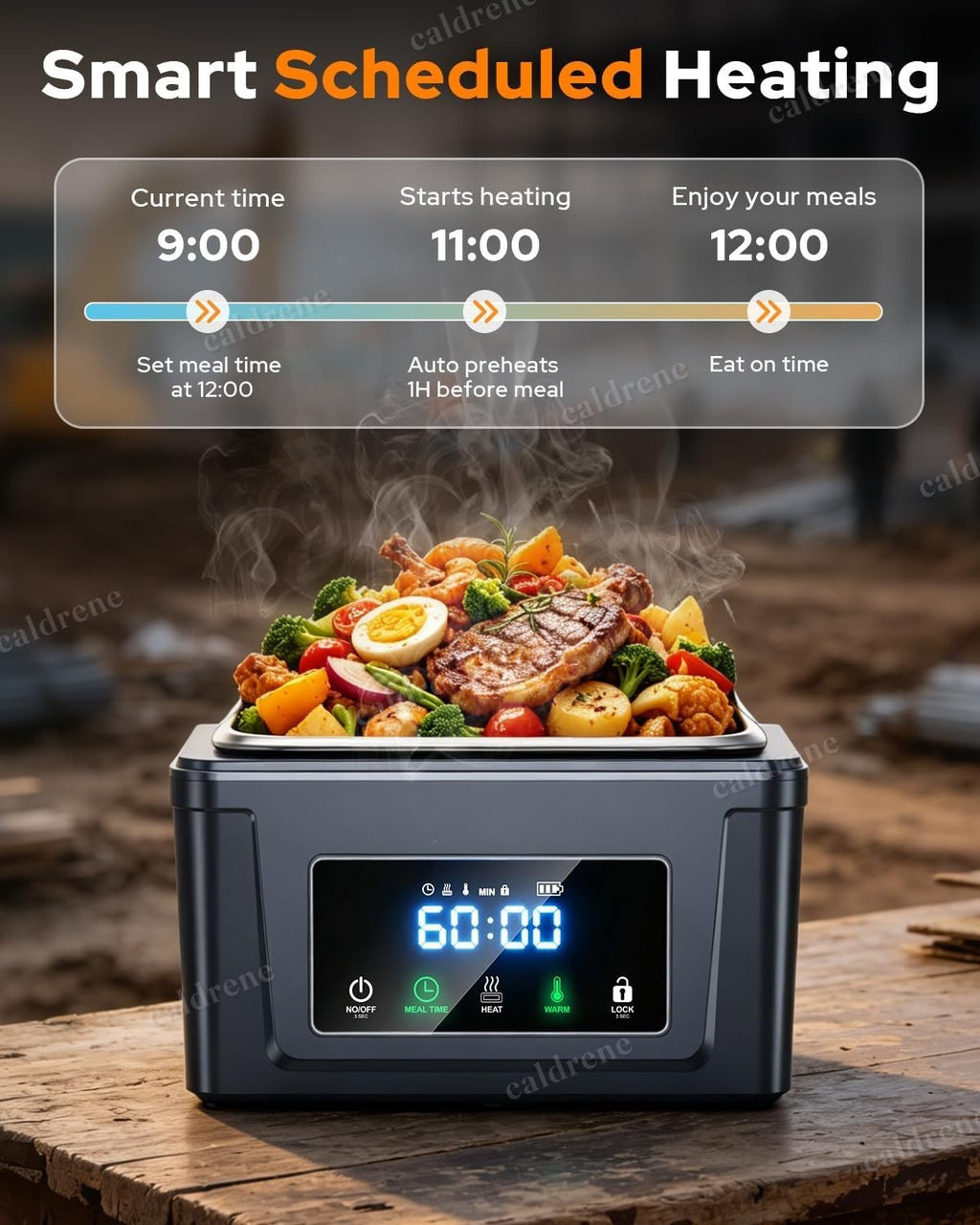 Large Cordless Rechargeable Heated Electric Lunch Box – view 6