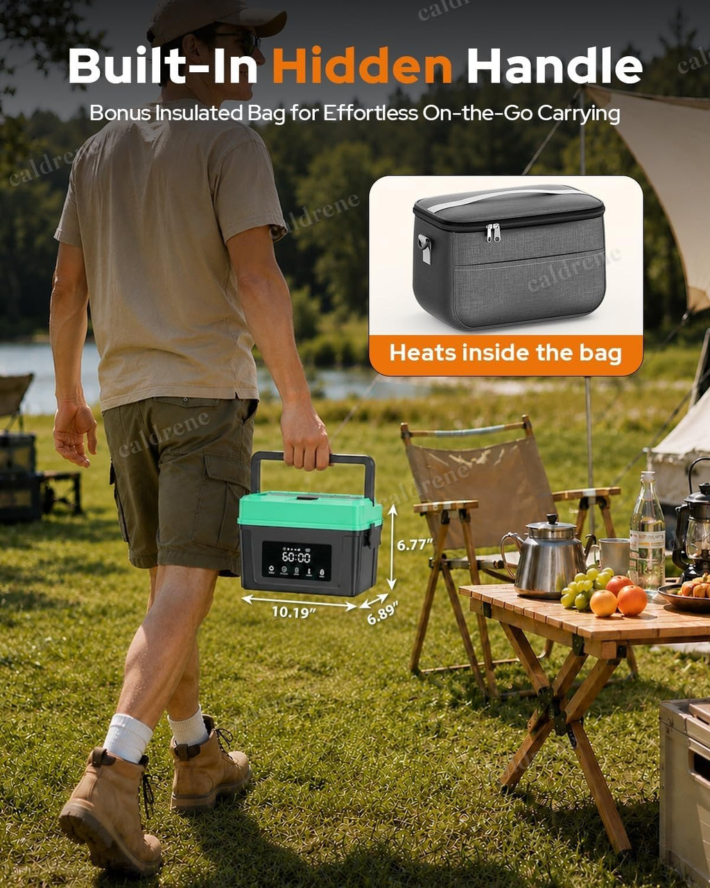 Large Cordless Rechargeable Heated Electric Lunch Box – view 7