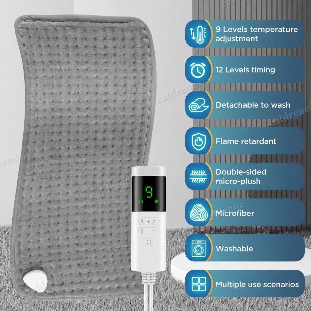 Large Electric Heating Pad with 9 Heat Levels – view 2