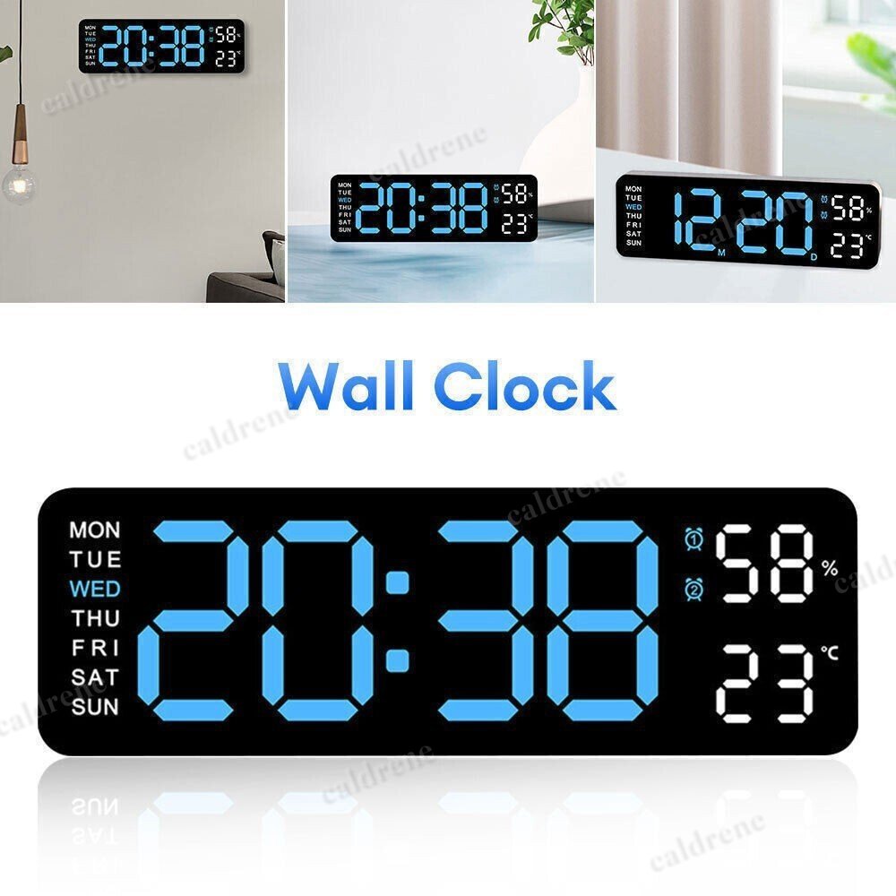 Large LED Digital Wall and Desk Clock with Calendar – view 4