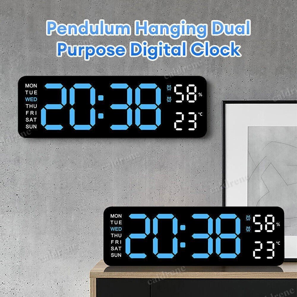 Large LED Digital Wall and Desk Clock with Calendar – view 7